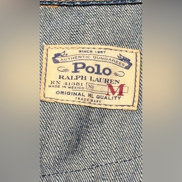 Polo by Ralph Lauren Blue Jean Jacket with Colorful Patches - Picture 8 of 15